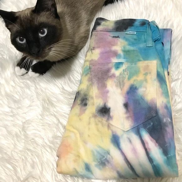 NWT $238 MOTHER | The Tripper | Swirling Secrets Pastel Tie Dye Jeans | - Picture 2 of 16